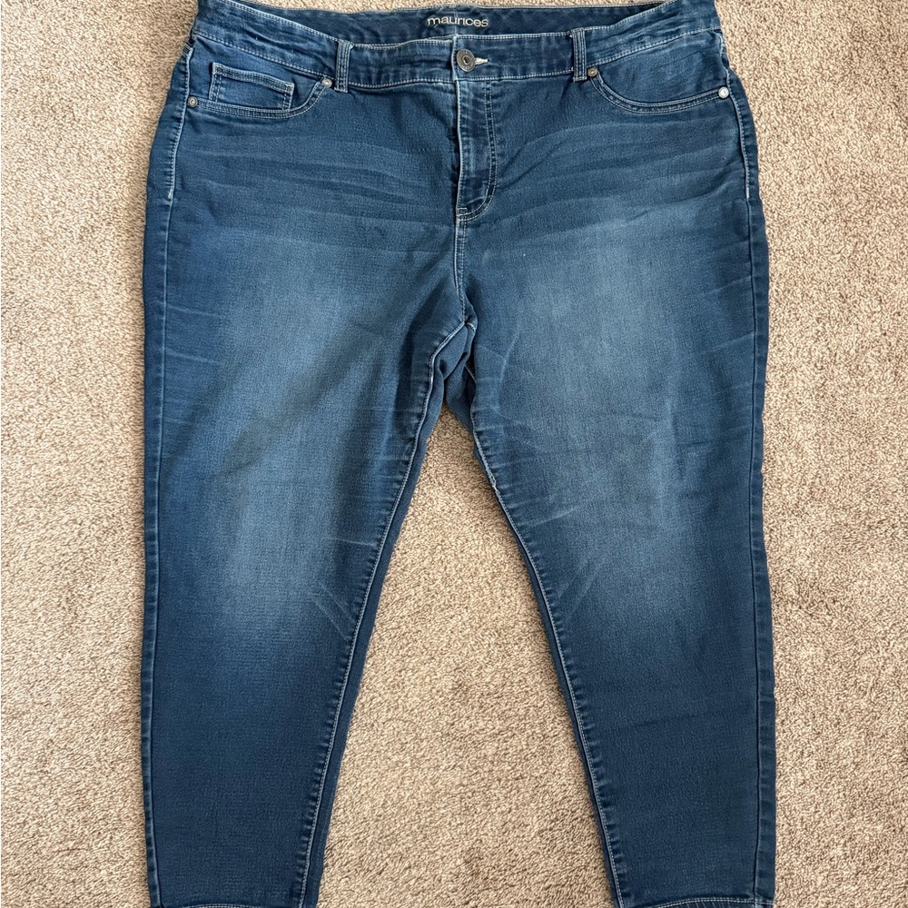 Maurices Dark Blue Skinny Jeans 24 SHORT